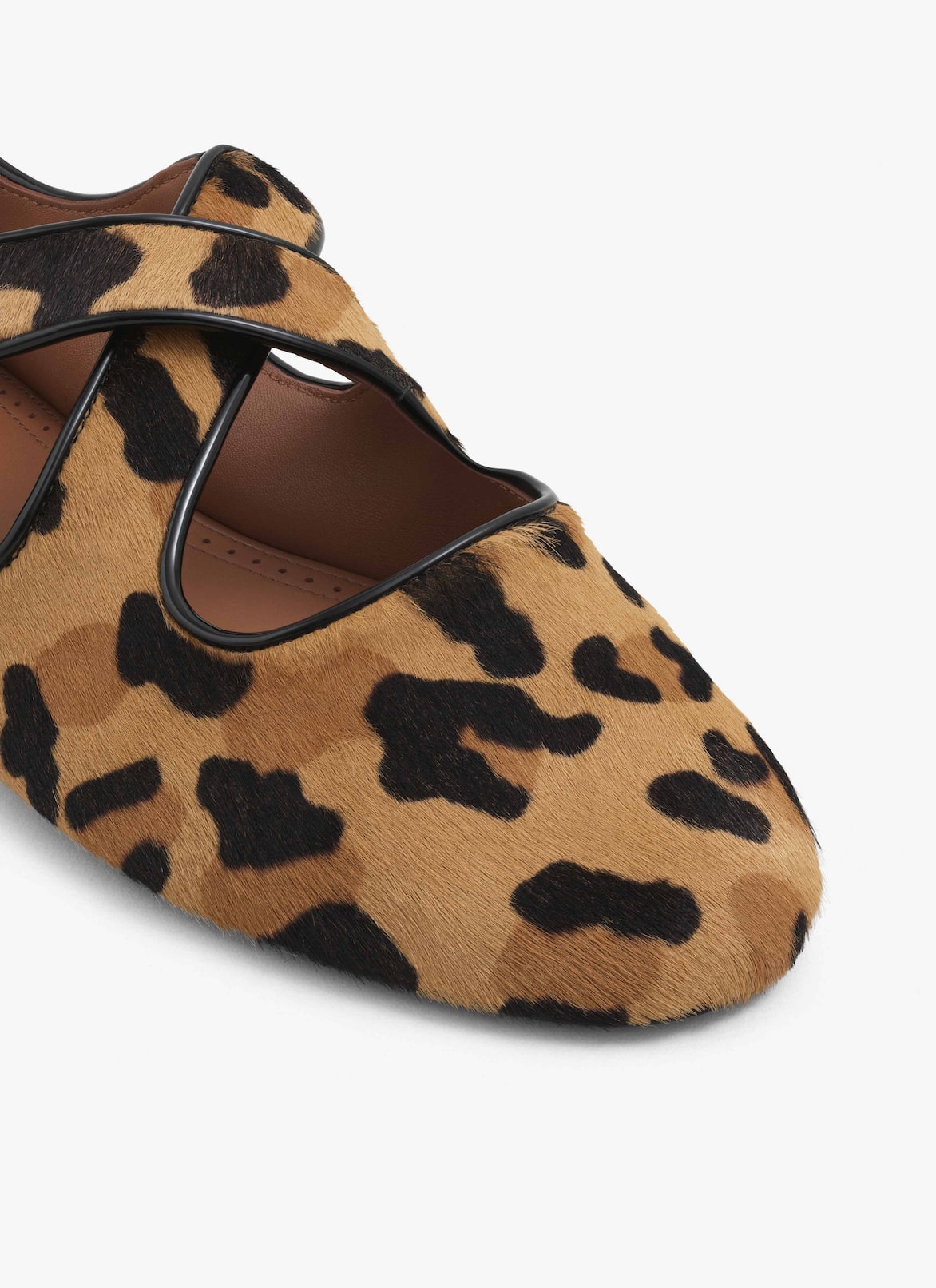 CRISS CROSS BALLET FLATS IN LEOPARD HAIRCALF ALAÏA SEPIA CRISS CROSS BALLET FLATS IN LEOPARD HAIRCALF